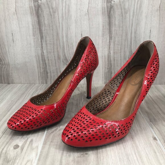 Corso Como Heels Womens 8.5M Red Patent Leather Slip On Pumps - Picture 4 of 11
